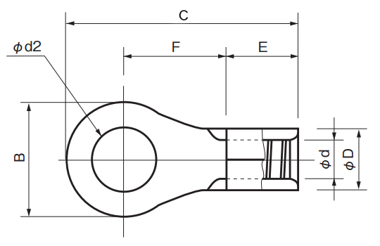 Round Type (R Type) Bare Crimp Terminal for Copper Wire: related image