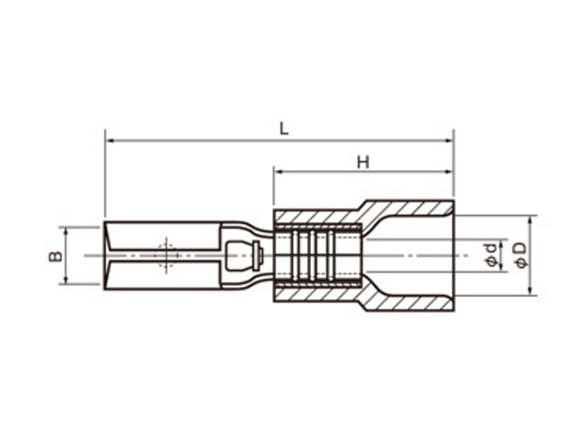 Expanded view of plug-in type connection terminal.