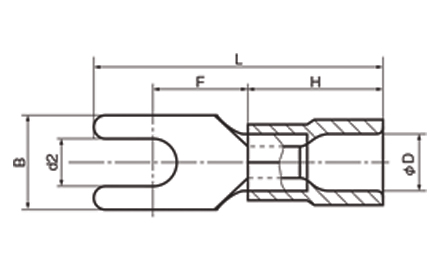 Fork Type (Y Type) Eco-Friendly Insulated Crimp Terminal For Copper Wire 