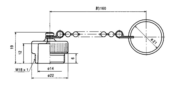 Dimensional drawing of NJW-16-PCa