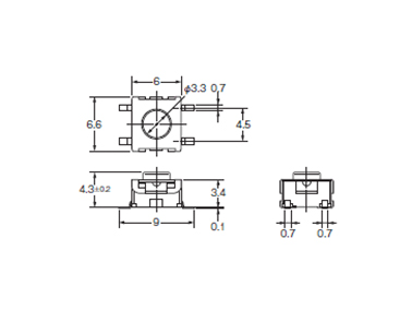 Seal Type Surface-Mount Tactile Switch B3S: related images