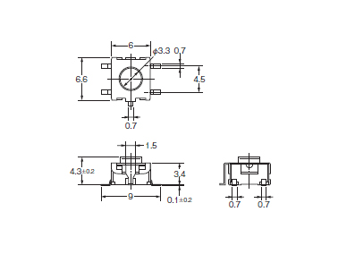 Seal Type Surface-Mount Tactile Switch B3S: related images