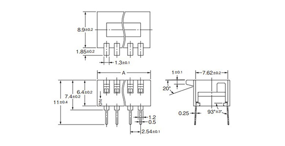 Sealed Type DIP Switch A6D/A6DR: related images