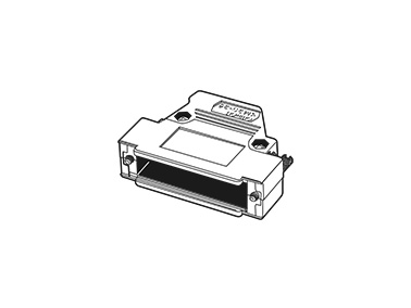 Right angle connecting cable D-sub connector assembly hood, 25-contacts