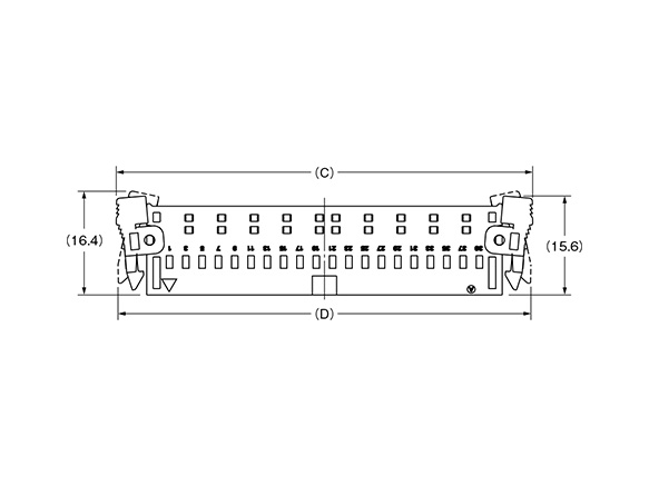 Model XG5N-U outline drawing 1 (with lock-lever mounted)