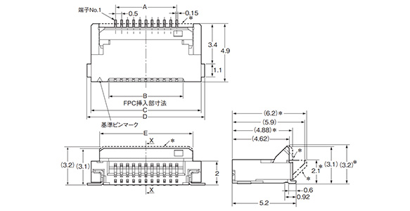 Rotary Backlock Type (0.5-mm pitch double contact type) XF2M: related images