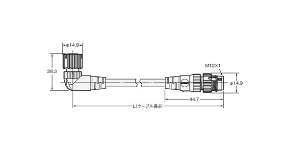 Dimensional drawing of XS5W-D424-□81-F