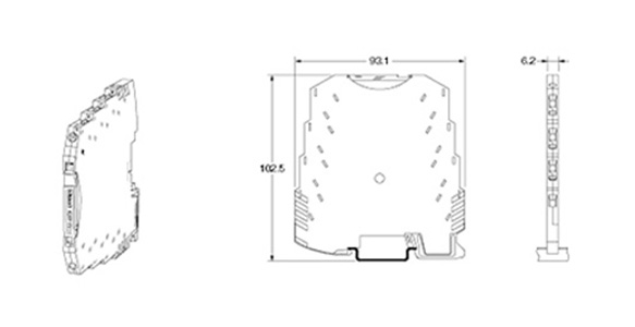 K3FP-YV-I-I/K3FP-YV-U-U external dimensions