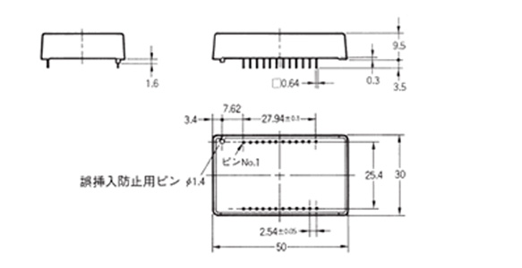 Dimensional drawing (common for input/output sides)