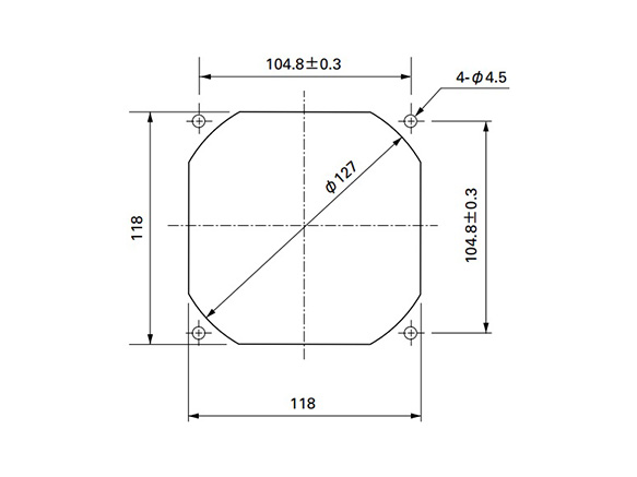 Mounting hole reference dimensional drawing (intake side)