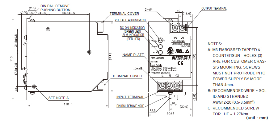 Unit Type Power Supply, DLP Series 