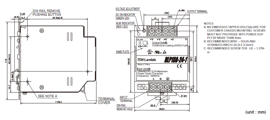 Unit Type Power Supply, DLP Series 