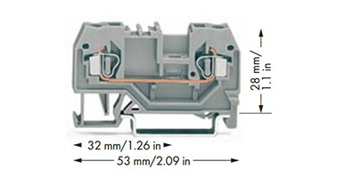 External appearance of 2-wire relay / branch terminal block