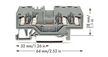 External appearance of 3-wire relay / branch terminal block