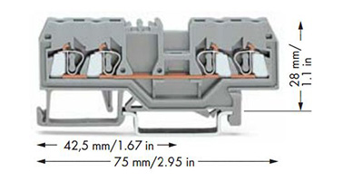 External appearance of 4-wire relay / branch terminal block