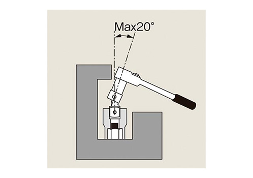 Swivel angle: Approx. 20 degrees