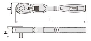 Swing Ratchet Handle, drawing