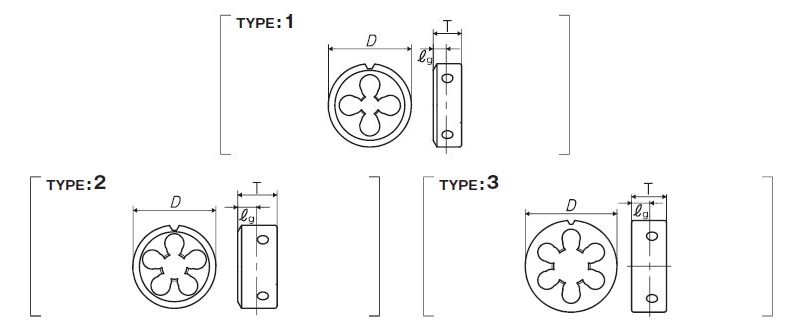 Solid Die D for Tapered Pipe Threads PT 