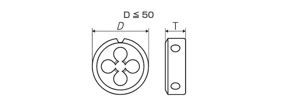 Solid Die (For Left-Handed Threads) D LH for Unified Threads 