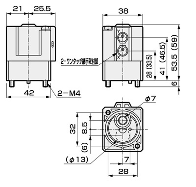 Drawing 1 of Air-Operated 2-Port Valve, Manifold, Compact Cylinder Valve GNAB/GNAB□V Series