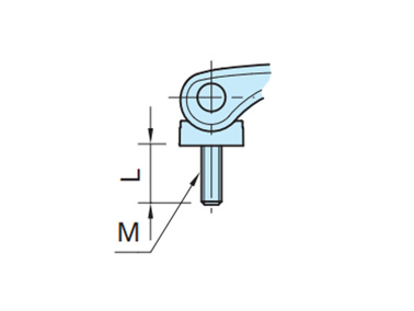 Stud, non-adjustable outline drawing