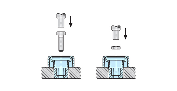 Incorrect installation method (damage may occur if inserted down to the canopy part).