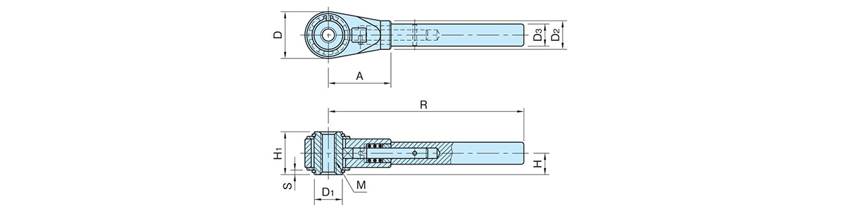 RL-T (tapped) dimensional drawing