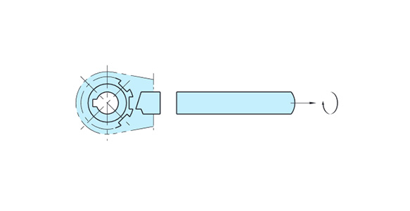 2. Since pulling the lever allows the click to disengage from the ratchet, turn lever 180°.