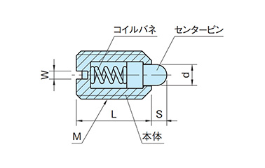 Dimensional drawing of Short Spring Plunger