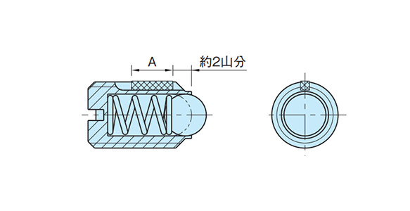 Dimensional drawing of ball plunger