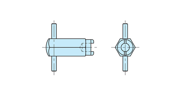 Dimensional drawing of Dedicated Wrench For Spring Plunger (PW)