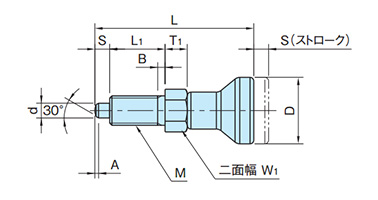 Dimensional drawing of NDXN-ASUS, NDXN-A-ASUS (single nut)