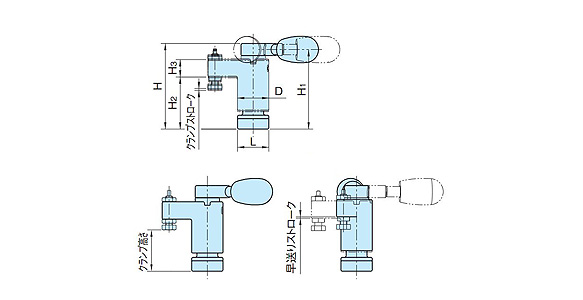 Dimensional drawing of flat clamp (for finished surfaces)