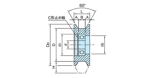 Guide Rollers dimensional drawing