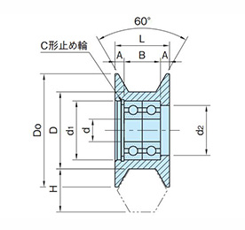 Guide Rollers dimensional drawing