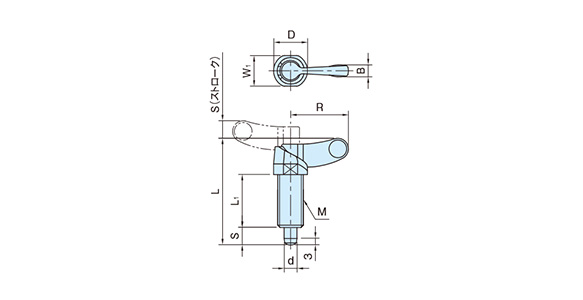 Dimensional drawing of EGIP, EGIP-SUS (without nut)