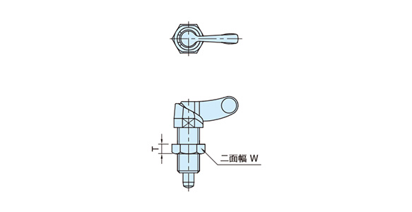 Dimensional drawing of EGIP-W, EGIP-W-SUS (with nut)