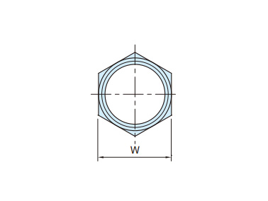 Nut (parallel threads for pipes) dimensional drawing