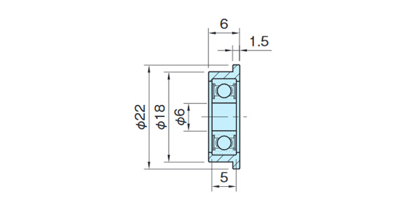 GRL2206P-L-SUS (Without Stud) dimensional drawing (mm)