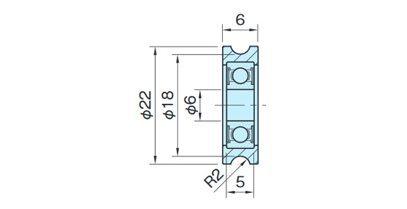 GRL2206P-R-SUS (Without Stud) dimensional drawing (mm)