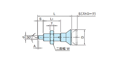 Dimensional drawing of Index Plunger Long Stroke (SDXNE)