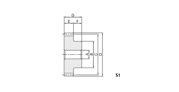 Dimensional drawing of stainless steel screw gear