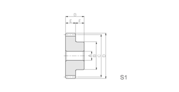 Dimensional drawing of screw gear