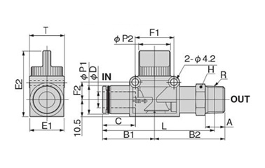 Dimensional drawing of ø10.12 (tube diameter 10.12 mm)