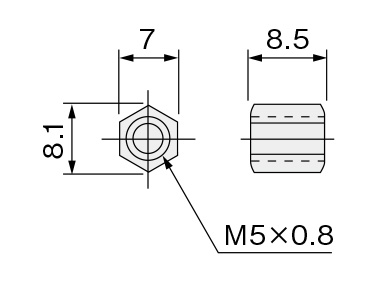 Dimensional drawing of CF