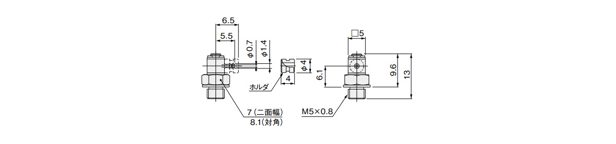 Dimensional drawing of UER2BU