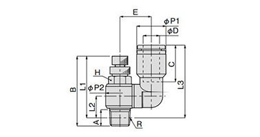 Dimensional drawing of speed controller free type