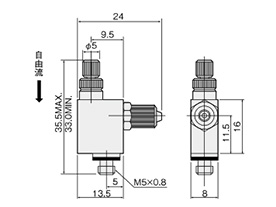 Dimensional drawing of TSC-L-BF