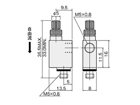 Dimensional drawing of TSC-L