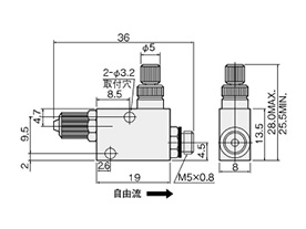 Dimensional drawing of TSC-F-BF